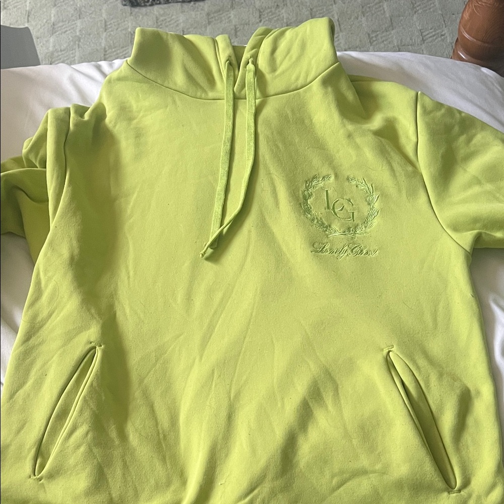 LONELY GHOST Lime Green Hoodie